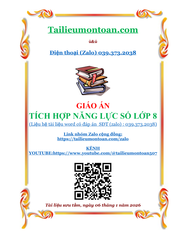 Giáo án tích hợp năng lực số toán lớp 8